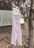 Romantic Knitted Cardigan + Slip Slit Dress 2pcs Set