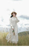 Fancy Stand Collar Embroidered Loose Dress