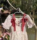 Romantic Vibe Red Bows Floral Dress