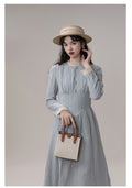 Vintage Stand Lace Collar Slim Waist Dress