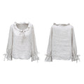 100% Linen Top With Ruffled Sleeves
