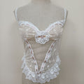 Rococo Lace Tulle Sheer Cami Top + Satin Skirt