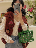 All Hand Crocheted Flowers Cardigan