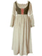 Mid Century Lace Up Corset + Frilled Dress 2pcs Set (Babushka Included)