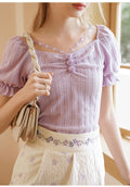 Fairy Purple Top + Floral Embroidered Skirt