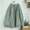 Morikei Linen Skirt With Embroidered Lace Hem