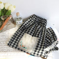 Cute Embroidered Pockets Checkered Bloomers