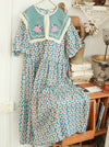 Mori Kei Embroidered Floral Dress