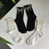 Cotton Socks With Faux Pearl Bows