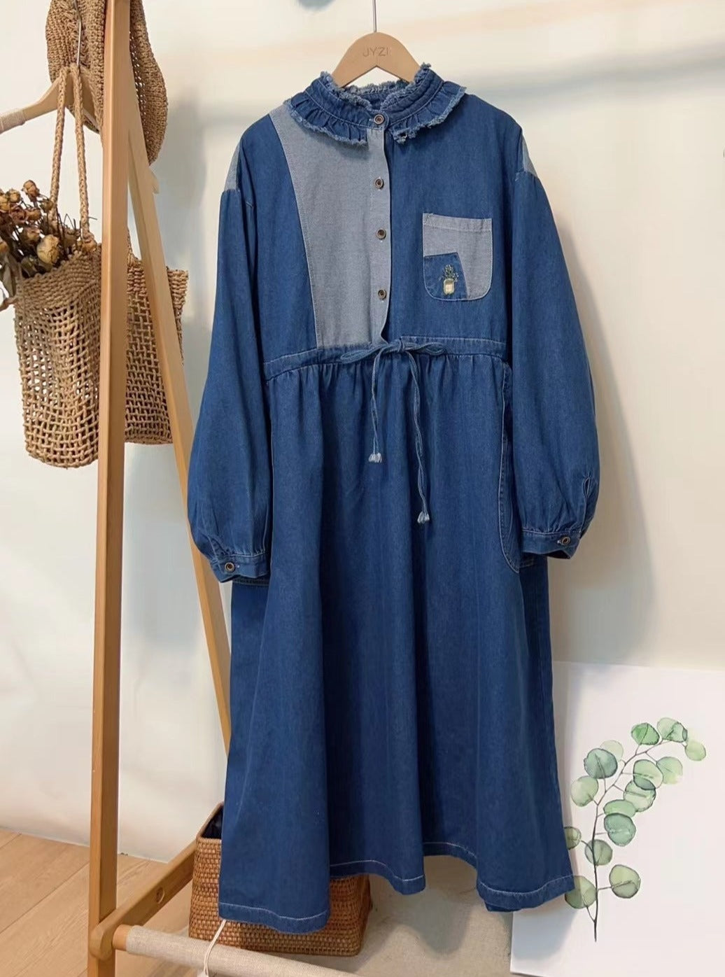Cute Embroidery Denim Dress– The Cottagecore