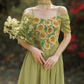 Off-Shoulder Sunflower Dress