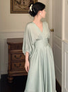 V Neck Batwing Sleeve Dress