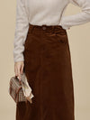 Vintage Corduroy H Shape Skirt