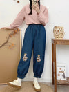 Cute Embroidered Bear Denim Bloomers