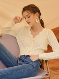 Cream Color Knitted Cardigan