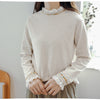 Lace Collar Embroidered Cotton Shirt