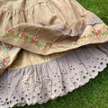 Embroidered Flowers Corduroy Skirt