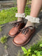 Forestcore Cowhide Leather Lace Up Shoes