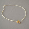 Vintage Genuine Pearl Necklace/Bracelet With Heart Shape Buckle