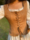 Handmade Vintage Suede Lace Up Corset Vest