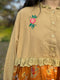 Linen Embroidered Fake 2pcs Dress