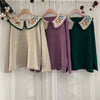 Cute Embroidered Collar Knitted Top