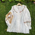 Morikei Embroidered Lace Blouse