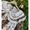 Lace Trim Collar Floral Dress