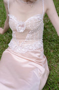 Rococo Lace Tulle Sheer Cami Top + Satin Skirt