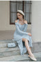 Elegant Solid Color Knitted Slit Dress