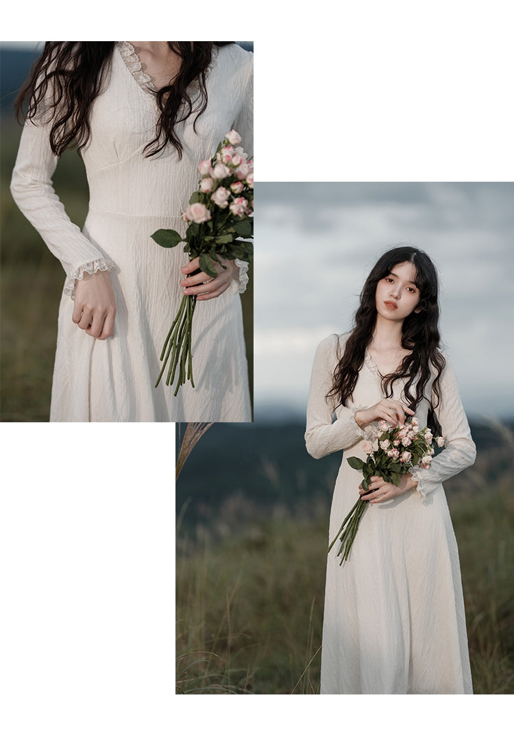 Lace Collar Knitted Dress main image 1