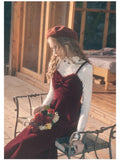 Vintage Knitted Top & Red Dress Set