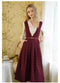 Vintage V Neck Shirt + Red Plaid Dress Set