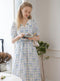 Embroidered Tulip Print Dress