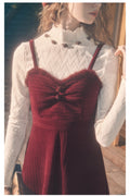 Vintage Knitted Top & Red Dress Set