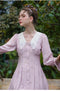 Embroidered Rose Collar Romantic Dress