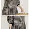 Linen Checkered Maxi Dress