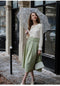 Fluffy Lace Blouse + High Waist Pleated Skirt