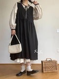 Linen Solid Color Overall Dress