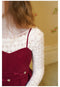 Vintage Red Lace Shirt + Corduroy Slip Dress Set