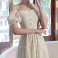 Off Shoulder Fairycore White Dress