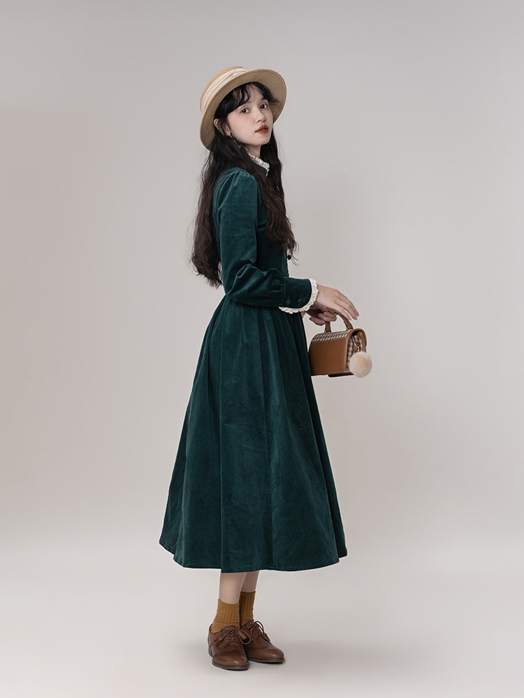 Vintage Black Stand Collar Oriental Button Corduroy Coat Spring TI009 main image 0