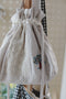 Embroidered Linen Bag With Drawstring