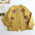 Flowers Cardigan With Ruffled Sleeves