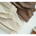 Linen Embroidered Cropped Bloomers