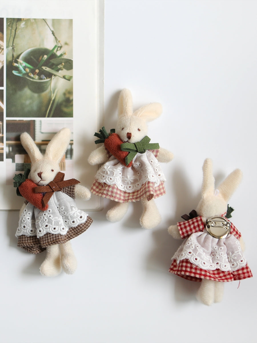 Cute Rabbit & Carrot Brooches– The Cottagecore
