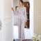Royalcore Long Sleeve Lace Satin Pajama Set