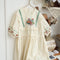 Vintage Embroidered Drawstring Dress