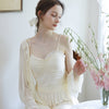 Romantic Tulle Lounge Wear 3pcs Set