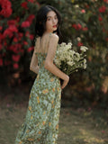 Romantic Print Slip Midi Dress